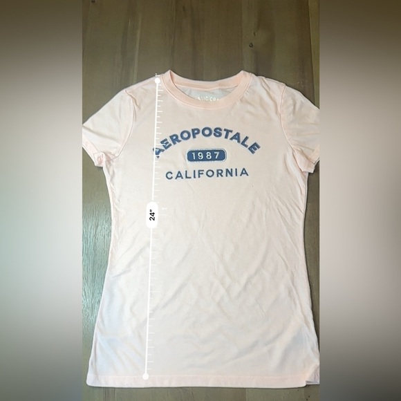 Aeropostale Women’s Graphic Tee size M pink with blue writing - Picture 4 of 6